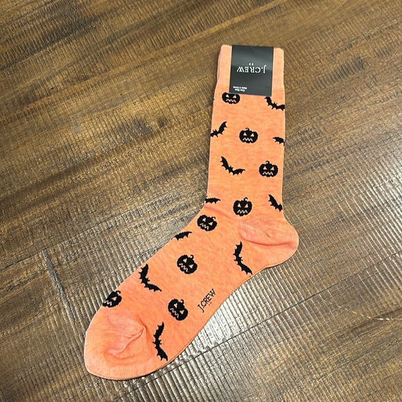 J.Crew Men's Fall Theme Pumpkin Halloween Trouser Socks One Size NWT - Picture 1 of 4